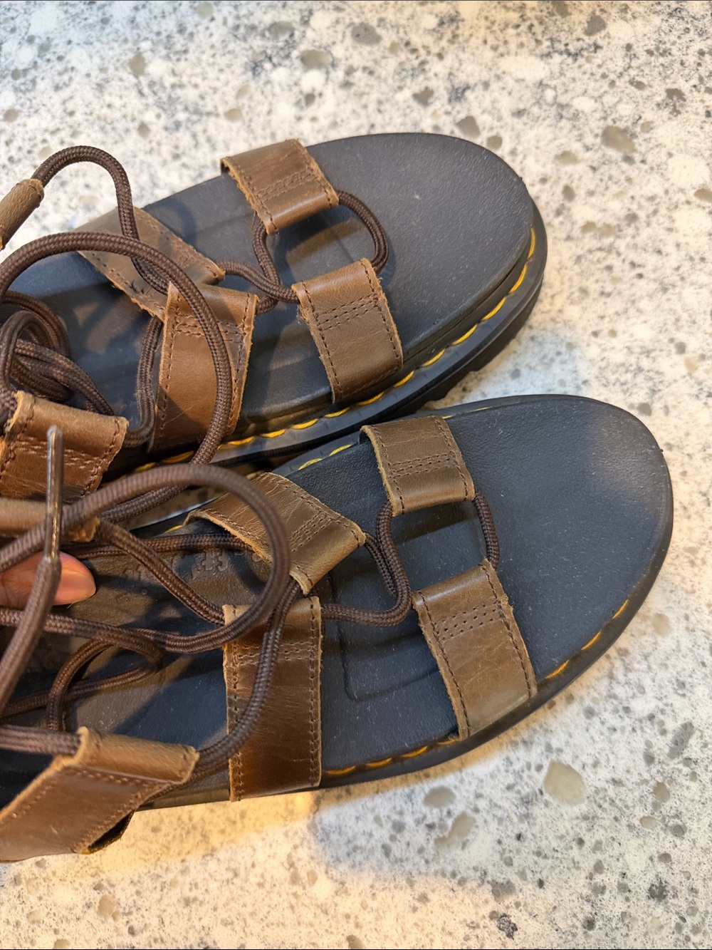 Dr. Martens Nartilla Brown Leather Platform Sandals with Black Insole women 9 - Picture 6 of 8